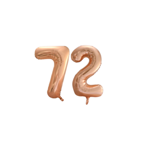 Folieballon 72 jaar Rose Goud 66cm