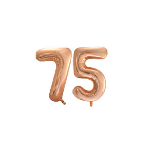 Folieballon 75 jaar Rose Goud 66cm