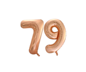 Folieballon 79 jaar Rose Goud 66cm