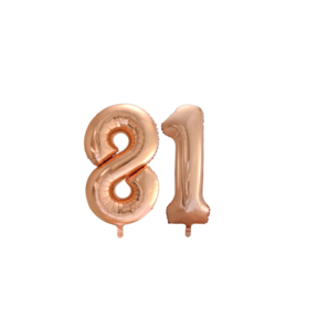 Folieballon 81 jaar Rose Goud 66cm