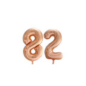 Folieballon 82 jaar Rose Goud 66cm