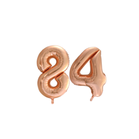 Folieballon 84 jaar Rose Goud 66cm