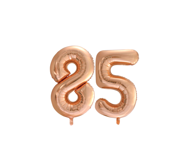 Folieballon 85 jaar Rose Goud 66cm