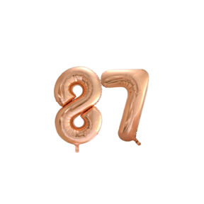 Folieballon 87 jaar Rose Goud 66cm