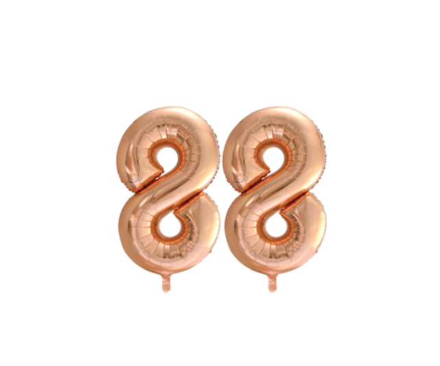 Folieballon 88 jaar Rose Goud 66cm