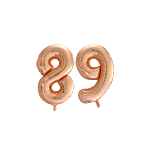 Folieballon 89 jaar Rose Goud 66cm