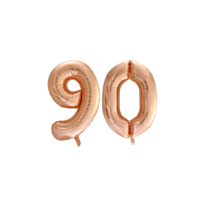 Folieballon 90 jaar Rose Goud 66cm