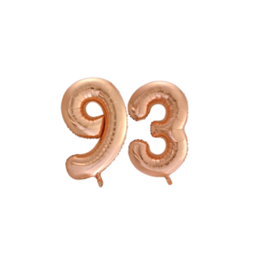 Folieballon 93 jaar Rose Goud 66cm