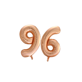 Folieballon 96 jaar Rose Goud 66cm