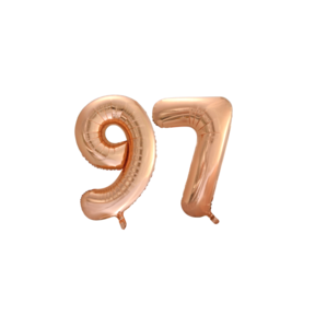 Folieballon 97 jaar Rose Goud 66cm