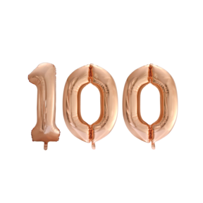 Folieballon 100 jaar Rose Goud 66cm