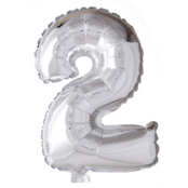 Folieballon 2 jaar Zilver 66cm