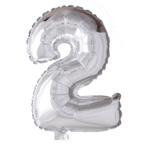 Folieballon 2 jaar Zilver 66cm