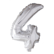 Folieballon 4 jaar Zilver 66cm