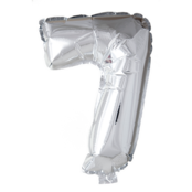 Folieballon 7 jaar Zilver 66cm