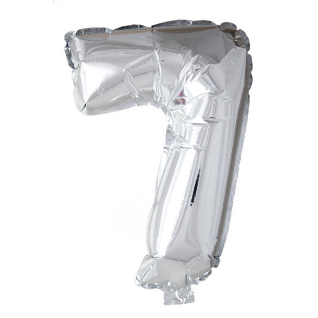 Folieballon 7 jaar Zilver 66cm