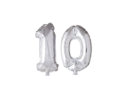 Folieballon 10 jaar Zilver 66cm