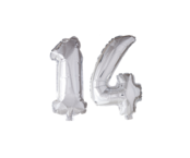 Folieballon 14 jaar Zilver 66cm