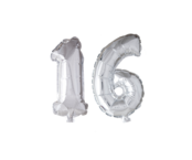 Folieballon 16 jaar Zilver 66cm