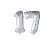 Folieballon 17 jaar Zilver 66cm