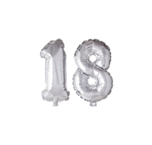 Folieballon 18 jaar Zilver 66cm