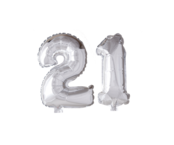 Folieballon 21 jaar Zilver 66cm Folieballon 21 jaar Zilver 66cm
