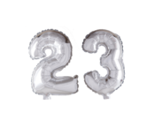 Folieballon 23 jaar Zilver 66cm
