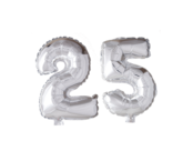 Folieballon 25 jaar Zilver 66cm