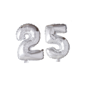 Folieballon 25 jaar Zilver 66cm