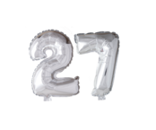 Folieballon 27 jaar Zilver 66cm Folieballon 27 jaar Zilver 66cm