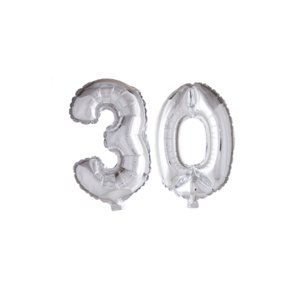 Folieballon 30 jaar Zilver 66cm