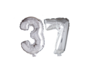 Folieballon 37 jaar Zilver 66cm