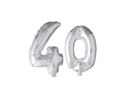 Folieballon 40 jaar Zilver 66cm