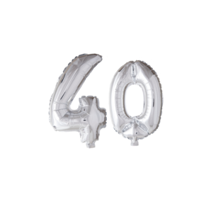 Folieballon 40 jaar Zilver 66cm