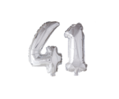 Folieballon 41 jaar Zilver 66cm