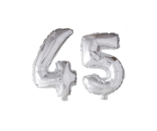 Folieballon 45 jaar Zilver 66cm