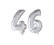 Folieballon 46 jaar Zilver 66cm Folieballon 46 jaar Zilver 66cm