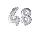 Folieballon 48 jaar Zilver 66cm