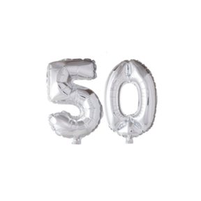 Folieballon 50 jaar Zilver 66cm