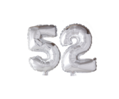 Folieballon 52 jaar Zilver 66cm