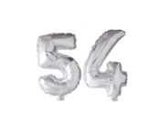 Folieballon 54 jaar Zilver 66cm
