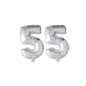 Folieballon 55 jaar Zilver 66cm