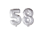 Folieballon 58 jaar Zilver 66cm