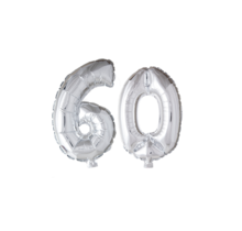 Folieballon 60 jaar Zilver 66cm