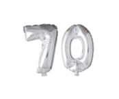 Folieballon 70 jaar Zilver 66cm