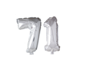 Folieballon 71 jaar Zilver 66cm