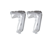 Folieballon 77 jaar Zilver 66cm