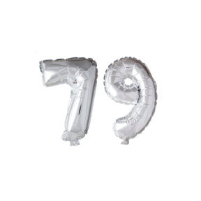 Folieballon 79 jaar Zilver 66cm