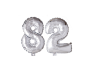 Folieballon 82 jaar Zilver 66cm