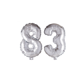 Folieballon 83 jaar Zilver 66cm